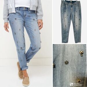 Tommy Bahama Stefano Rhinestone Embellished Blue Jeans